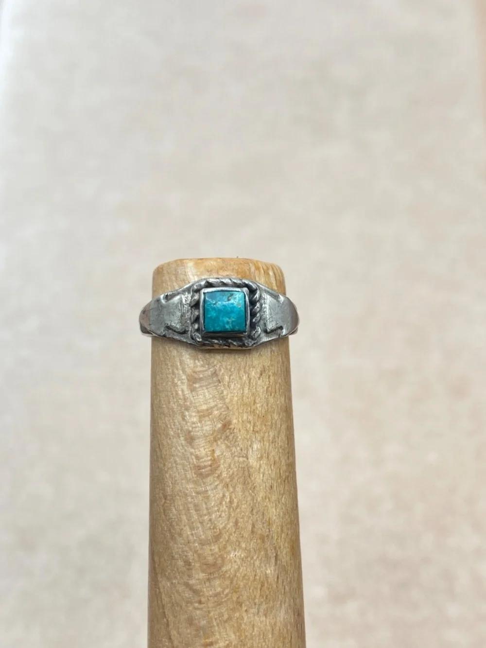 Fred Harvey Era Infant No mark Old Sterling Silver Vintage Square Southwest Ring